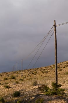 Power line in the desert