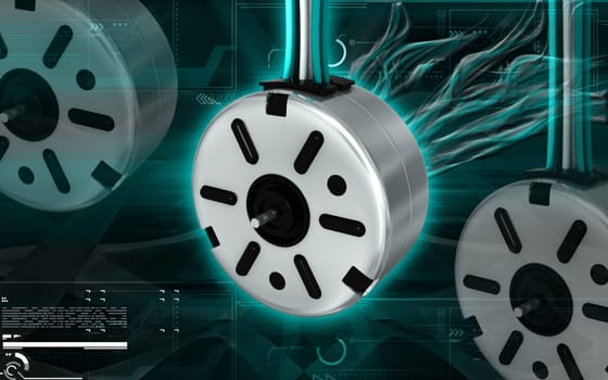 Digital illustration of electric stepper in colour background