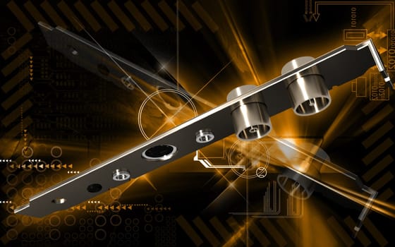 Digital illustration of video capture card in colour background