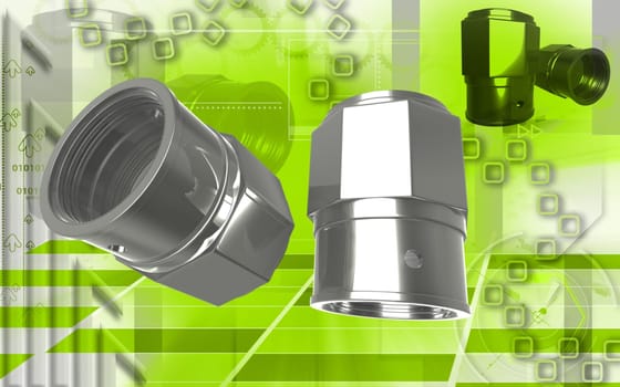 Digital illustration of Valve caps in colour background