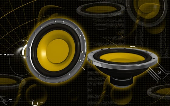 Digital illustration of car stereo in colour background