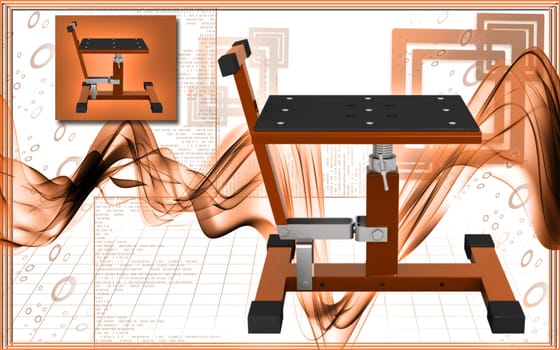 Digital illustration of Bike lift in colour background