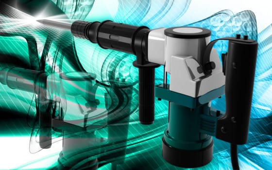 Digital illustration of electric breaker in colour background
