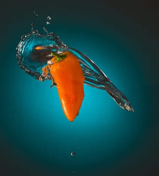 Water Splashes on Orange Mini Bell