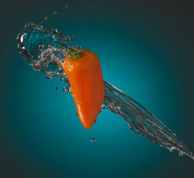 Water Splashes on Orange Mini Bell