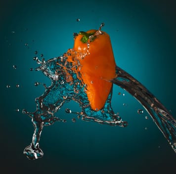 Water Splashes on Orange Mini Bell