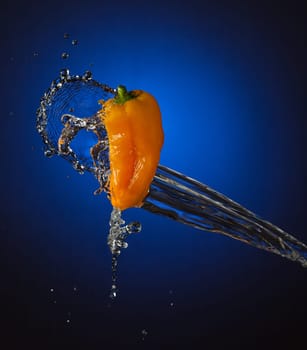 Water Splashes on Orange Mini Bell