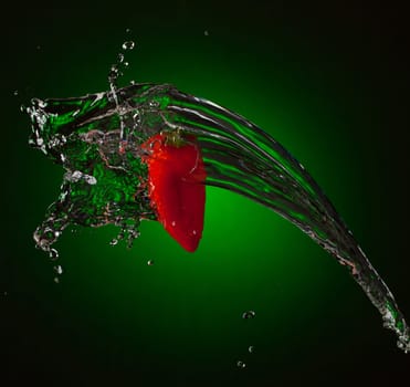 Water Splashes on Red Mini Bell