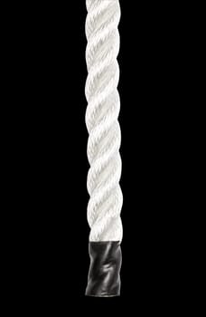 Close-up of a strong nylon rope isolated on white