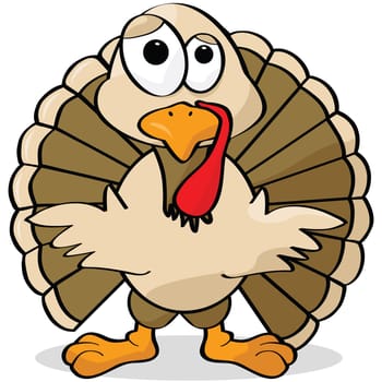 Cartoon illustration of a turkey looking sad