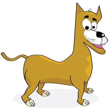 Cartoon illustration of a happy cat walking around