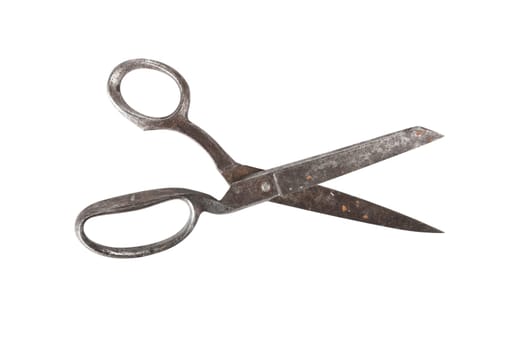 Vintage scissors isolated on white background with clipping path