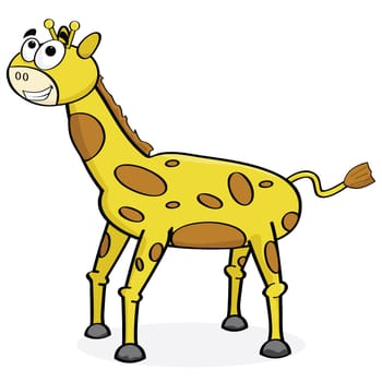 Cartoon illustration of a cute giraffe smiling
