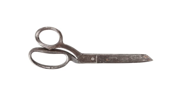 Vintage scissors isolated on white background with clipping path