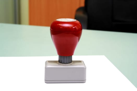 doctor stamp on the paper and table