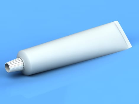 3d rendered toothpase on the blue background