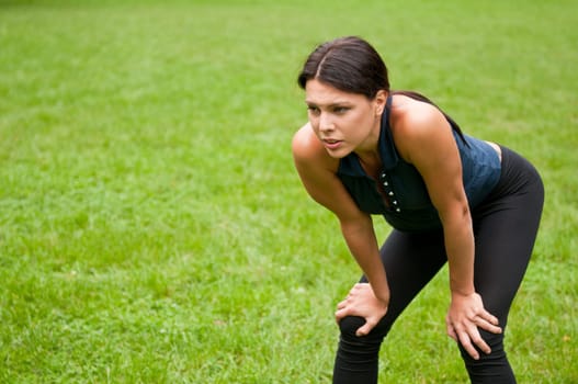 Relax - tired person after jogging