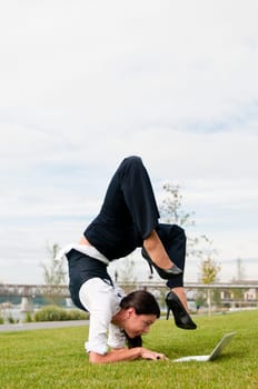 Flexible work - woman with laptop
