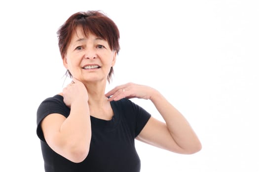 Senior woman with neck pain
