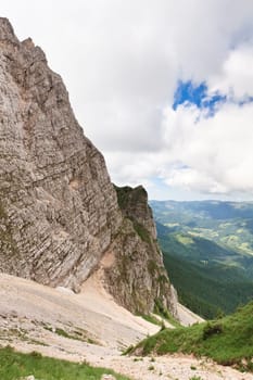 a mountain slope in Piatra Craiului Mountains, Romania