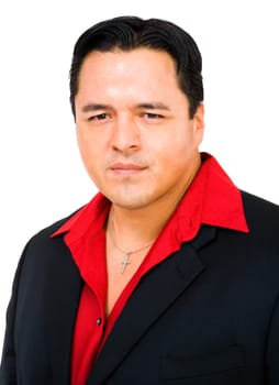 Portrait of a mid adult man isolated over white