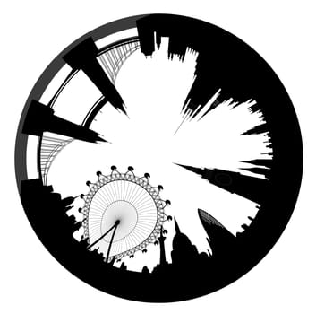 Vector illustration of the London skyline looks like ring
