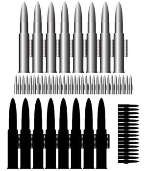 Image of the bullets - munitions - ammunition belt