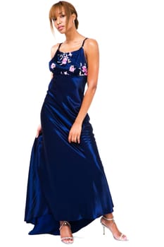Young woman posing isolated over white