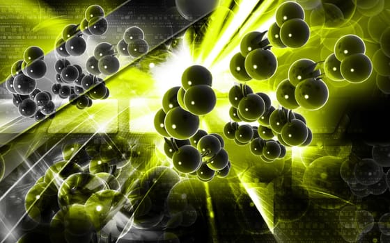 Digital illustration DNA structure in colour background