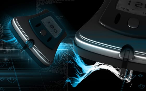 Digital illustration of Glocometer in colour background