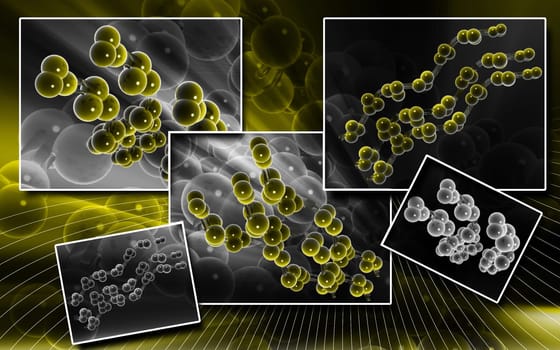 Digital illustration DNA structure in colour background