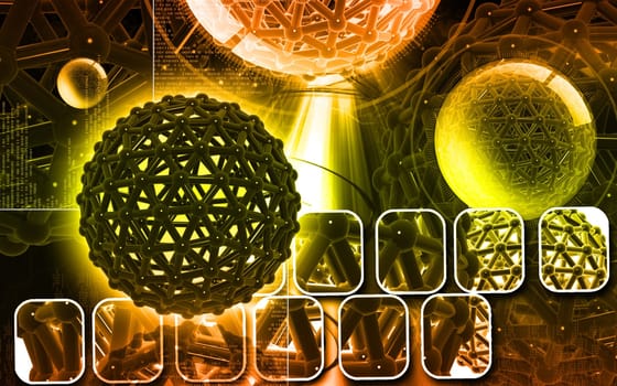 Digital illustration of gene in colour background