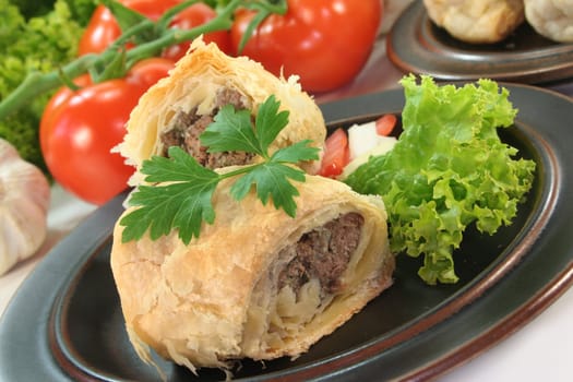 Arabic pâté with minced meat and ginger filling