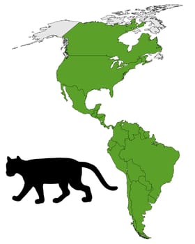 Puma distribution map