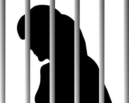Woman behind bars