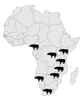 Black rhinoceros distribution