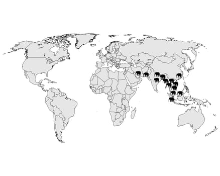 Asian Elephant Distribution