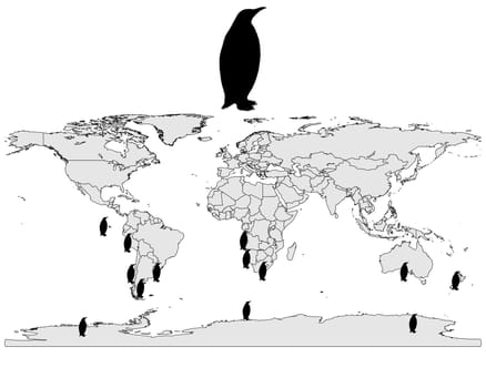 Penguins distribution map