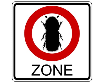 Spruce bark beetle traffic sign