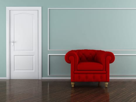 Classic interior (3D render) -  TheRed Armchair