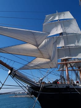 This is the majestic “Star of India” that is moored at the “Maritime Museum” in San Diego, California.
