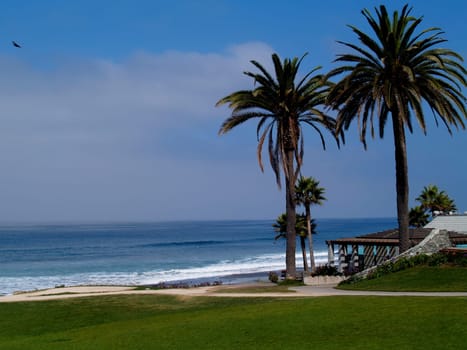 Park on a beach north of San Diego, California.