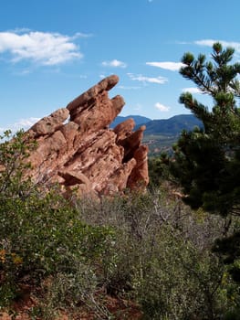 Beautiful red rocks at “Garden of the Gods” in Colorado Springs, Colorado