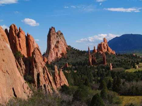Beautiful red rocks at “Garden of the Gods” in Colorado Springs, Colorado