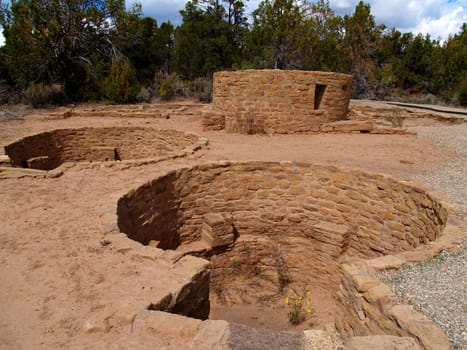 Ruins of Far View House in Mesa Verde National Park, Colorado.
