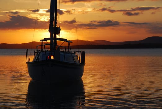 Evening sun on board