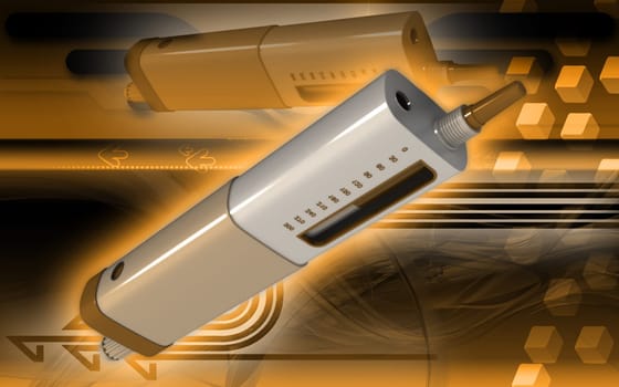 Digital illustration of insulin pen in colour background