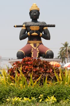 Landmark of Battambang,the statue of Kranhoung Stick King gave this name to this city of Cambodia