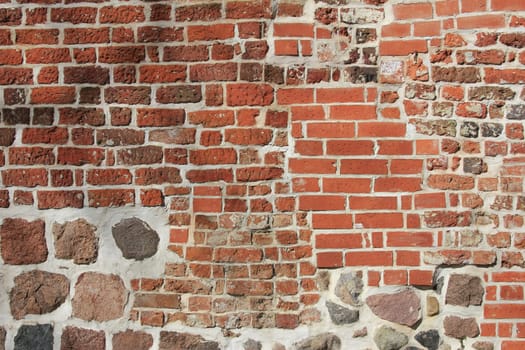 decorative masonry with bricks and natural stones