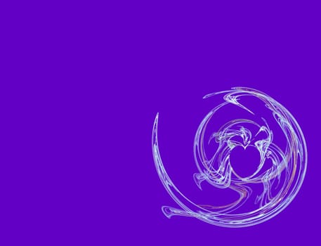White heart design on a purple background can be used for powerpoint and overhead presentations.